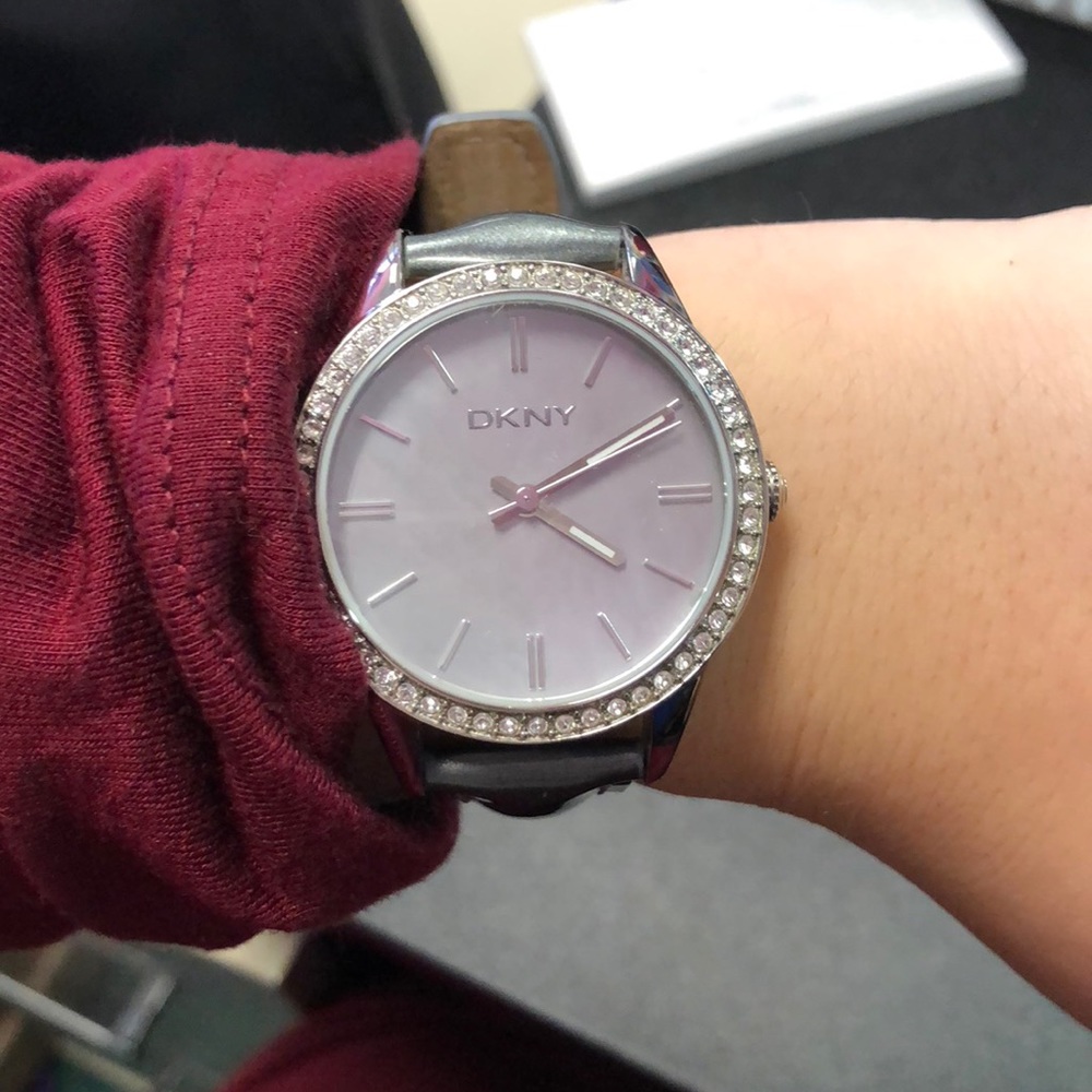 DKNY watch with CZ around face